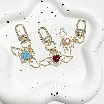 SWJEWEL Cute Mini Heart Shape Keychain 3pcs Set Red Pink